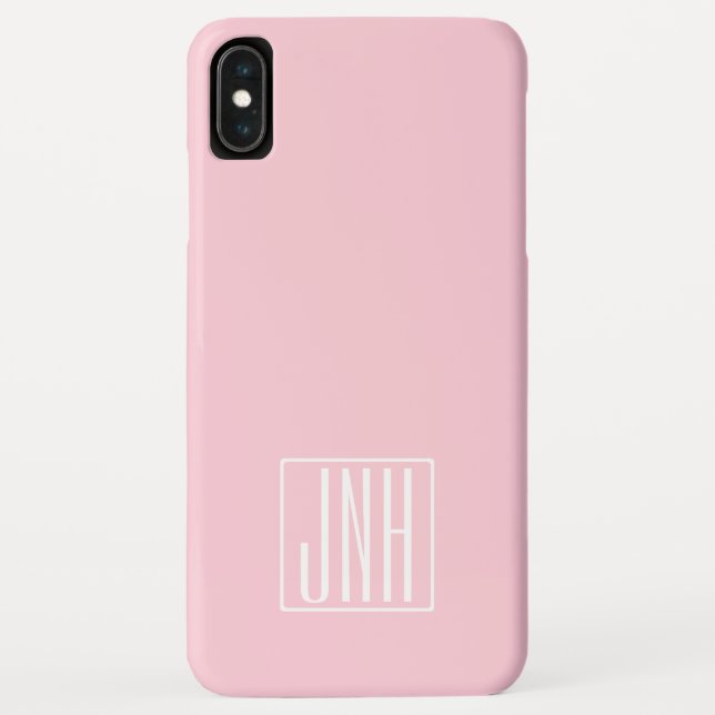 Initials Monogram | White On Light Pink Case-Mate iPhone Case (Back)