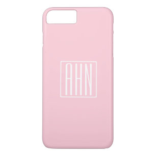 Initials Monogram White On Light Pink Case-Mate iPhone Case