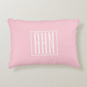 Initials Monogram   White On Light Pink Decorative Cushion