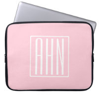 Initials Monogram | White On Light Pink
