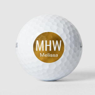 Initials Name Gold Golf Balls