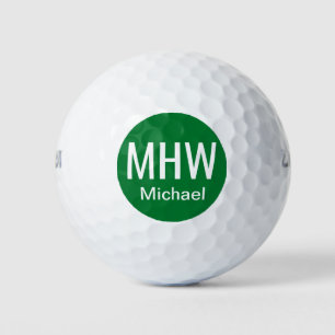 Initials Name Green Golf Balls
