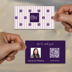 Initials Nice to Meet You! Connect With Us! Social Business Card