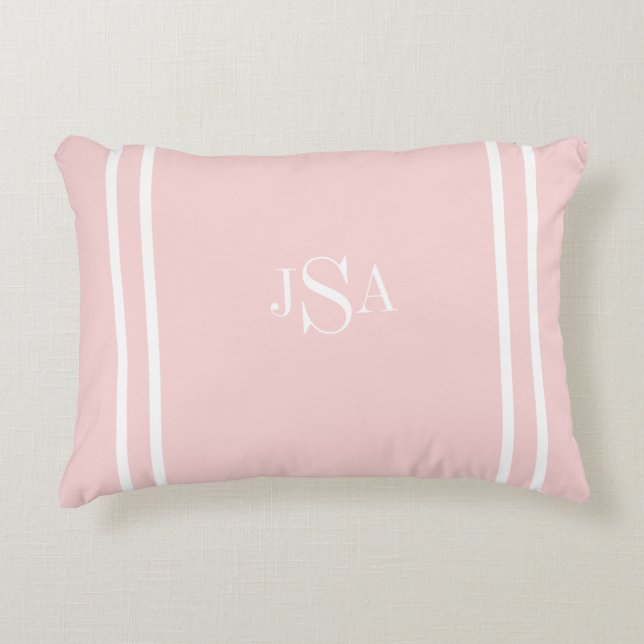 Initials pink Accent Pillow (Front)