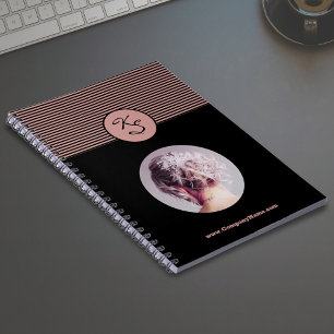Initials Pink Black Hairstylist Workshop Notebook