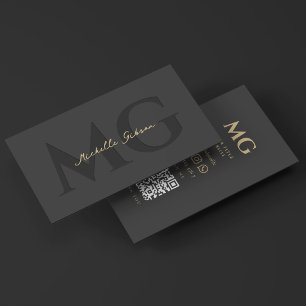 Initials Professional Social Media Marketing Business Card