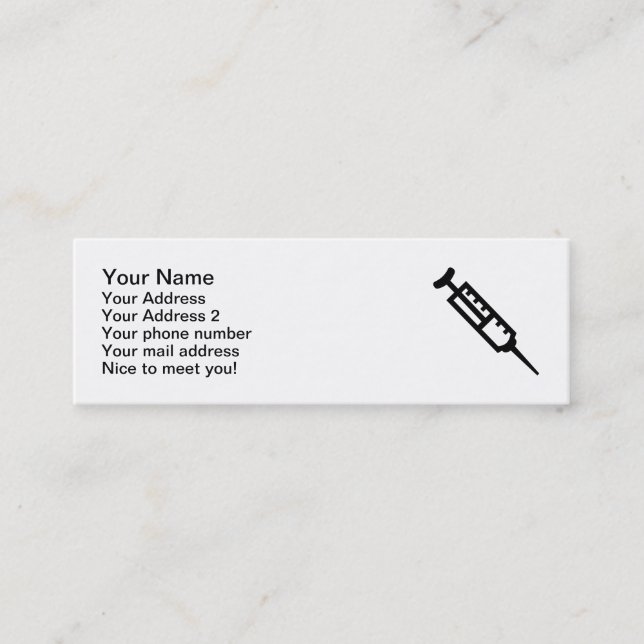Injection Doctor Mini Business Card (Front)
