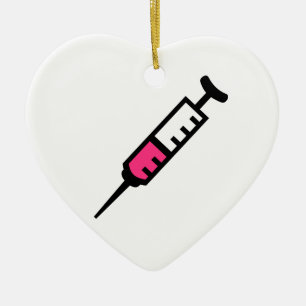 Injection syringe ceramic tree decoration