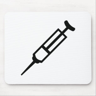 Injection syringe mouse pad