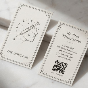 Injector Ivory Celestial Tarot QR Minimalist Business Card