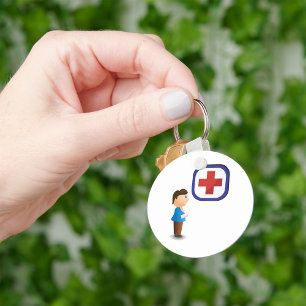 Injured Boy Hospital Care Keychain