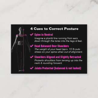 Injury Prevention 4 Cues to Correct Posture Business Card