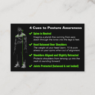 Injury Prevention Posture Awareness Cues Business Business Card