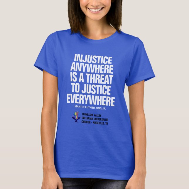 Injustice / Justice Blue T-Shirt (Front)