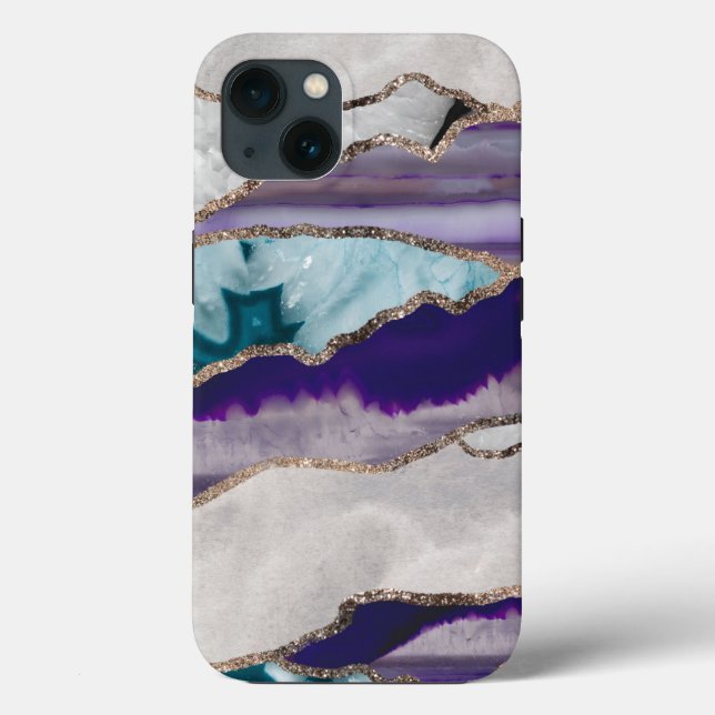 Ink Agate Gold Glitter Glam #2 (Faux Glitter) #art Case-Mate iPhone Case (Back)