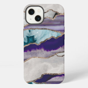 Ink Agate Gold Glitter Glam #2 (Faux Glitter) #art iPhone 13 Case