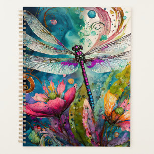 Ink and Pen Watercolor Dragonfly Planner