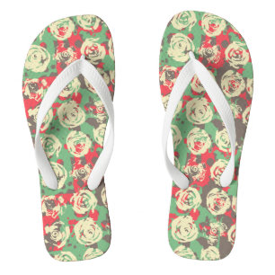 Ink and Roses Harmony - Seamless Pattern Jandals