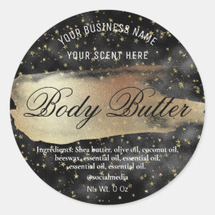 Ink And Stars Black Gold Body Butter Labels