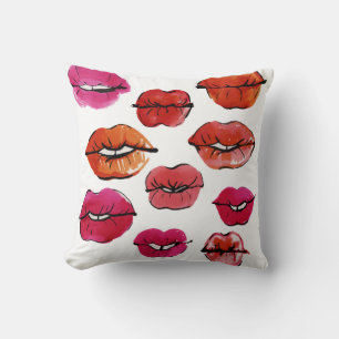 Ink and watercolor lips set cushion