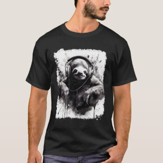 Ink Art Splash Animal Sloth T-Shirt