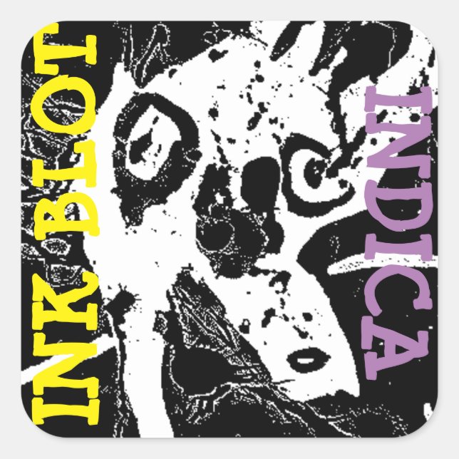 INK BLOT INDICA SQUARE STICKER (Front)