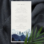 Ink Blue Pine Woods Mountain Wedding Menu Card<br><div class="desc">For any further customisation or any other matching items,  please feel free to contact me at yellowfebstudio@gmail.com</div>