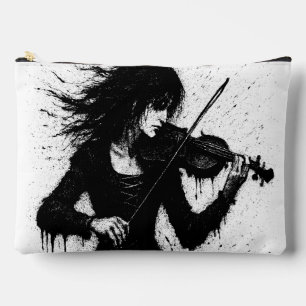 Ink‑Born Violinist in the Storm of Sound Accessory Pouch