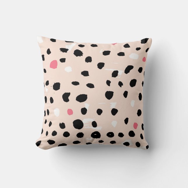 Ink Brush Strokes: Artistic Texture Cushion (Front)