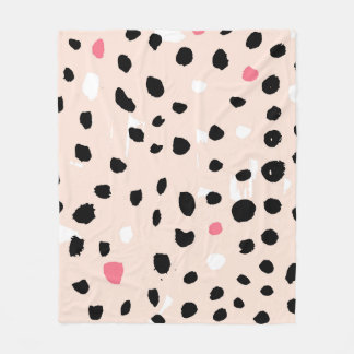 Ink Brush Strokes: Artistic Texture Fleece Blanket