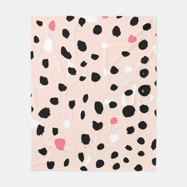 Ink Brush Strokes: Artistic Texture Fleece Blanket (Front)