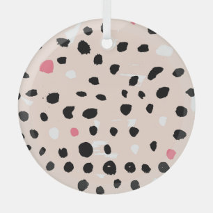 Ink Brush Strokes: Artistic Texture Glass Tree Decoration