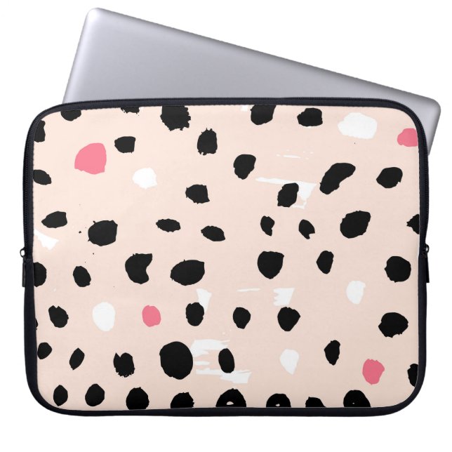 Ink Brush Strokes: Artistic Texture Laptop Sleeve (Front)