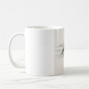 Ink Cat on Mountain Above Clouds Coffee Mug
