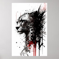 Ink Cheetah Portrait