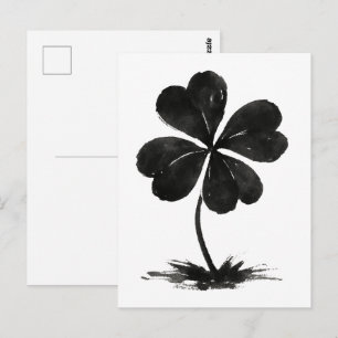 Ink Clover – Symbol of Luck and Simplicity on Postcard