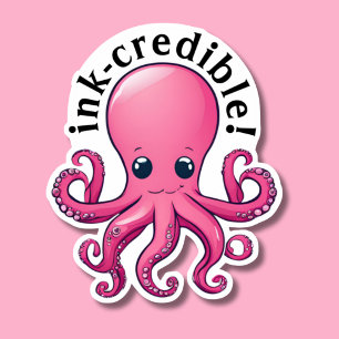 Ink-credible Pink Octopus Waterproof 