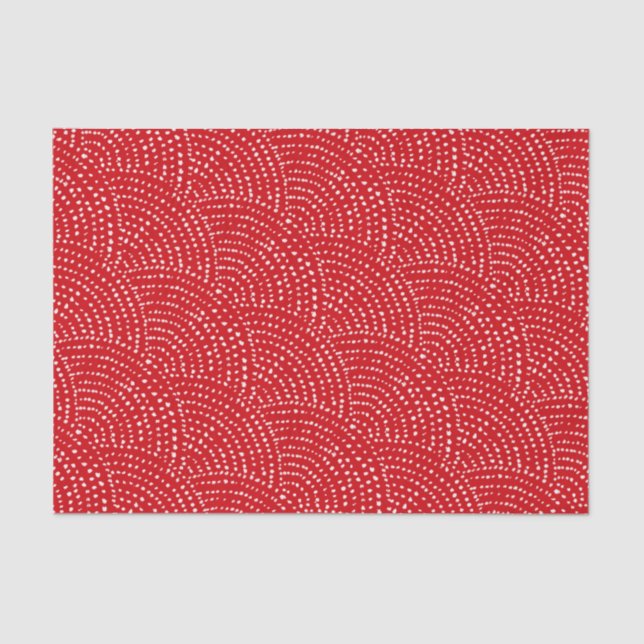 Ink dot scales - Red dots on white Tissue Paper (Front)