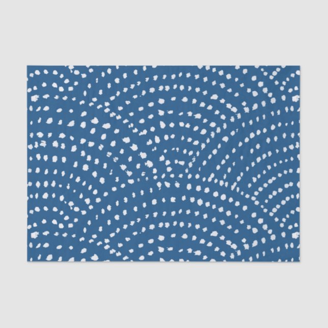 Ink dot scales - white on classic blue tissue paper (Front)