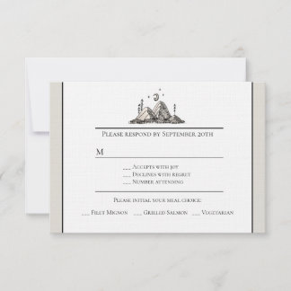 Ink Drawn Mountains RSVP Card