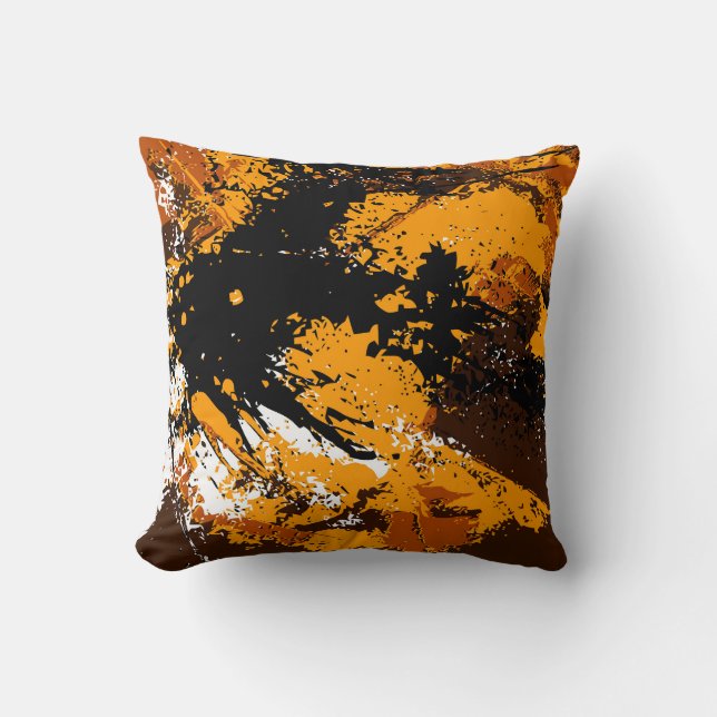 Ink Explosion: Colourful Abstract Splashes Cushion (Front)