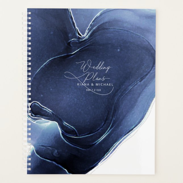 Ink Flow Wedding Blue ID762 Planner (Front)