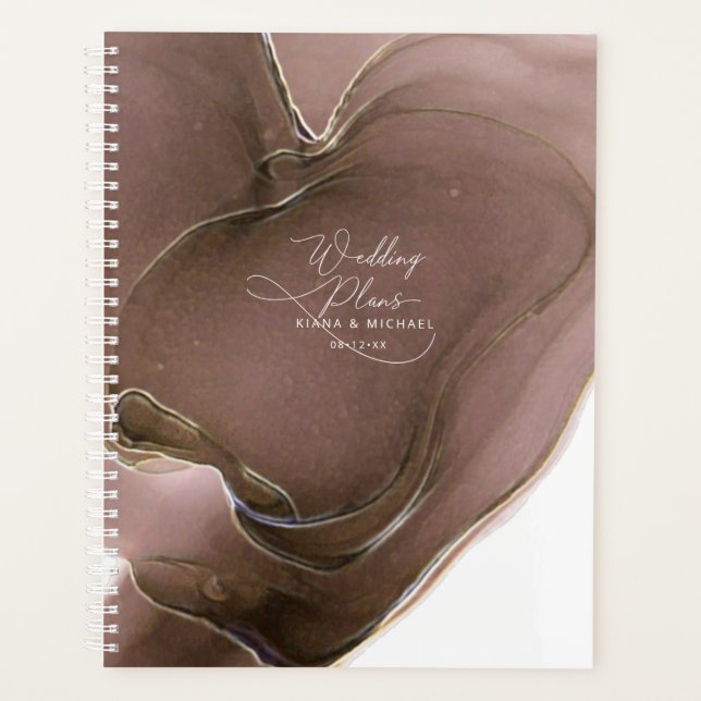 Ink Flow Wedding Taupe ID762 Planner (Front)