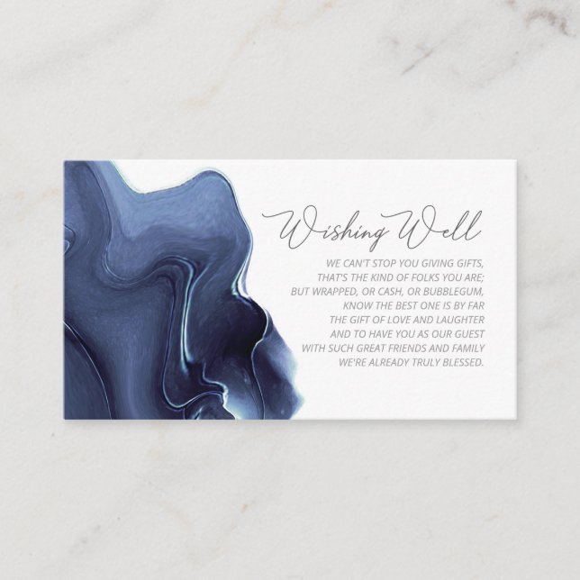 Ink Flow Wedding Wishing Well Blue ID762 Enclosure Card (Front)