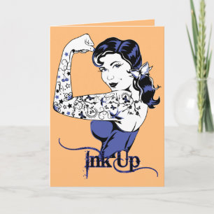 ink girl greeting card