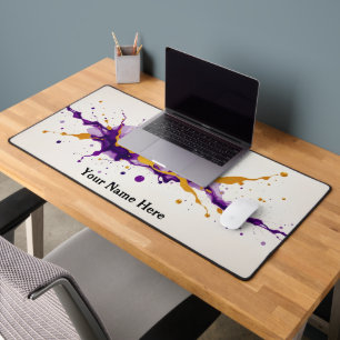 Ink Gold Dance Abstract Luxury Modern Desk Mat