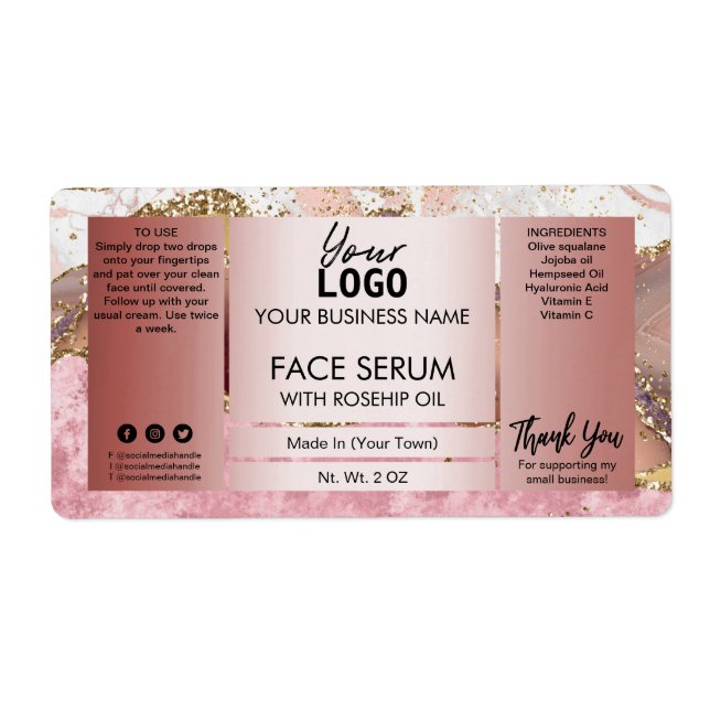 Ink In Pink Rose Gold Face Serum (Front)