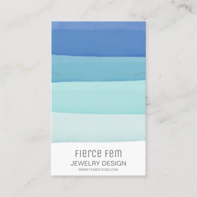 Ink Layers Blue Jewellery Display Card (Front)