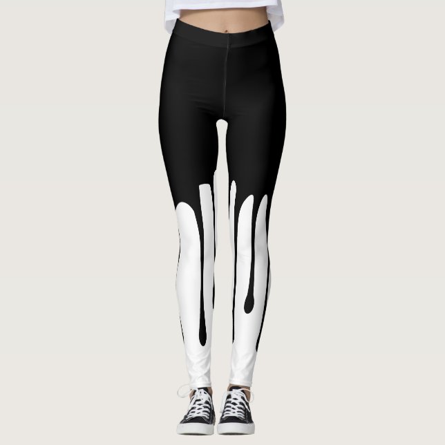 Ink leak Black V1 Leggings (Front)