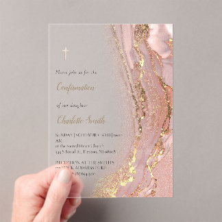 ink marble | Confirmation Acrylic Invitations